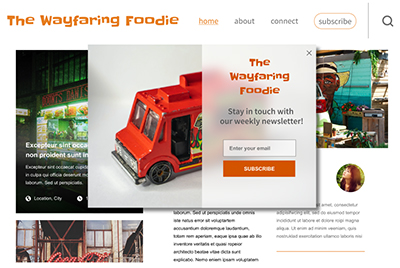 Screenshot of the Wayfaring Foodie Blog Prototype