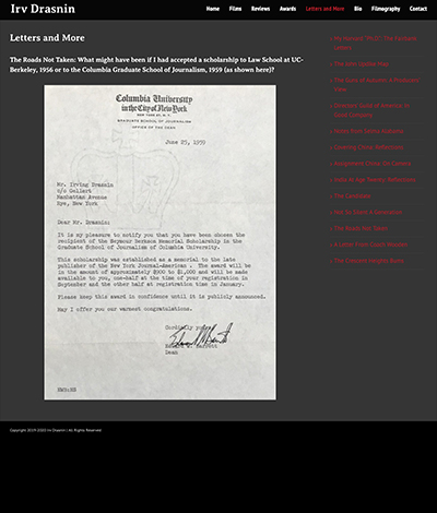 Irv Drasnin Website