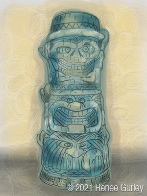 Cheeky Tiki Monkey Drawing